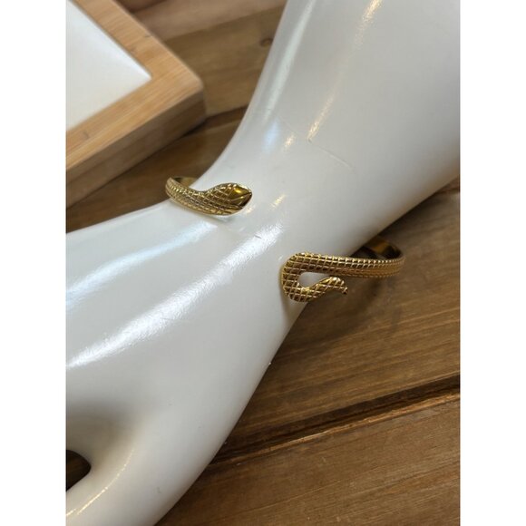 Vintage Gold Plated Snake Cuff Bracelet - Picture 3 of 9
